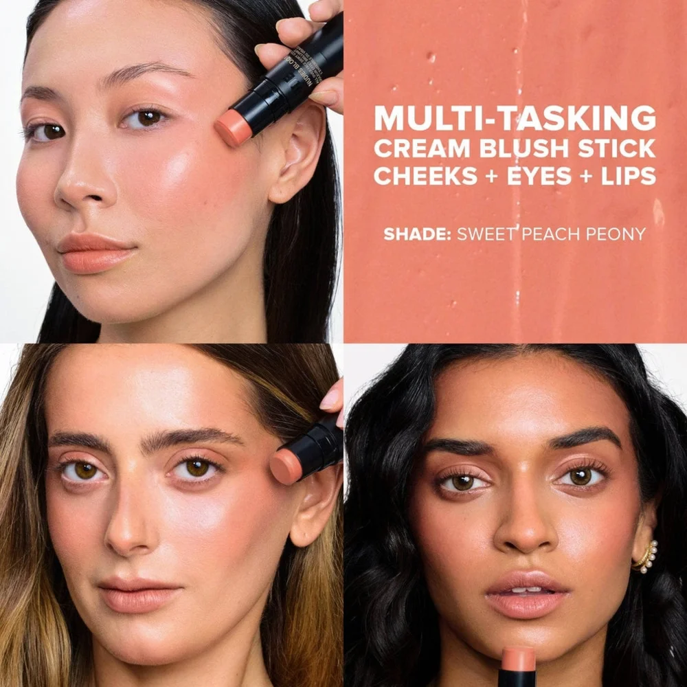 NUDESTIX Nudies Bloom Multi-Use Blush Tint in Sweet Peach Peony, 7g/0.25oz